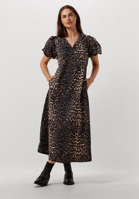 Bruine NEO NOIR Midi jurk ILLANA LEO DRESS - large