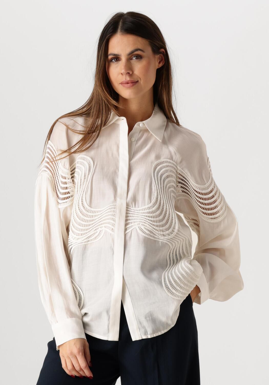 Copenhagen Muse Regular fit blouse met structuurmotief model 'MOLLY'