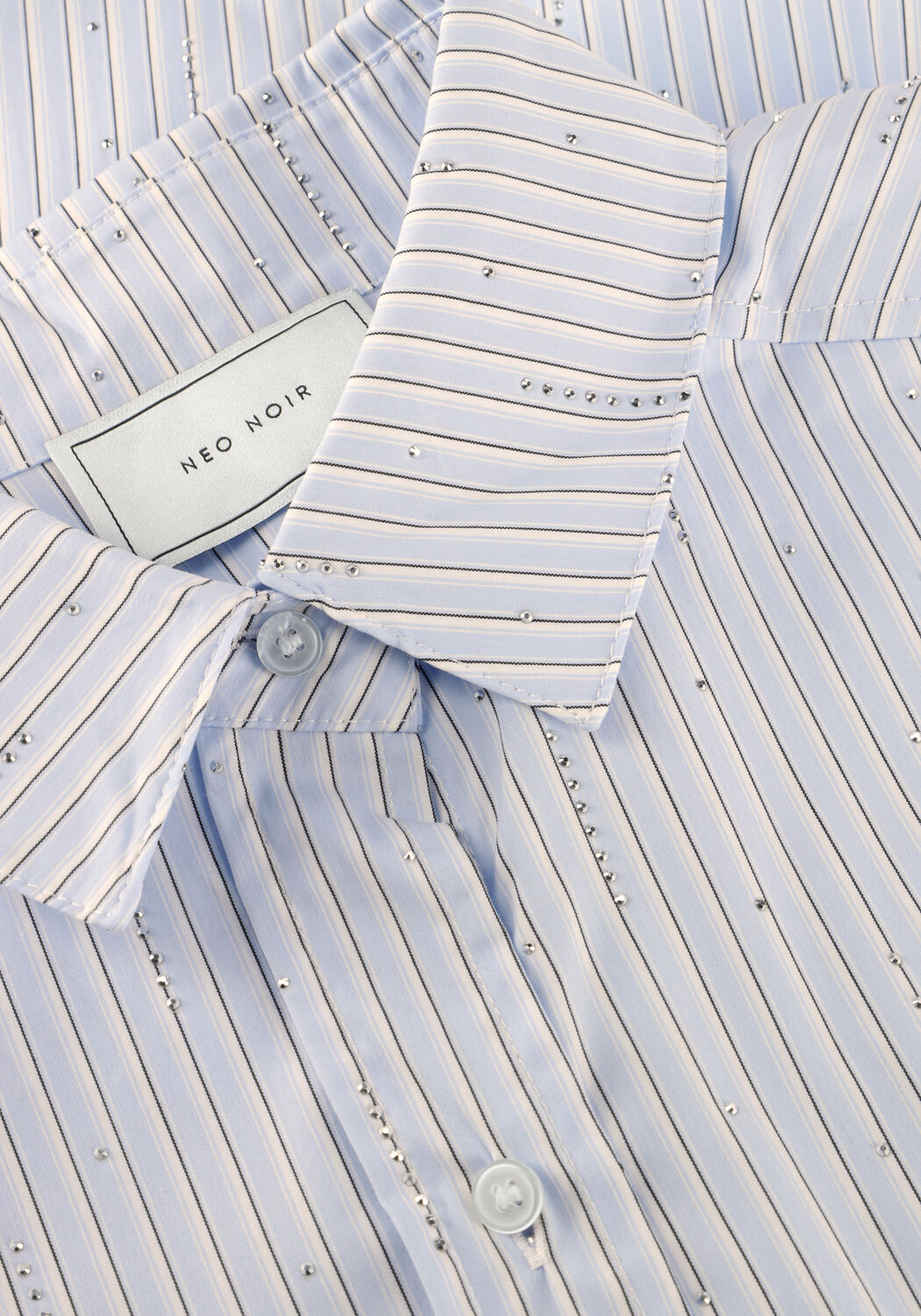 Lichtblauwe NEO NOIR Blouses DALMA PATTERN STONE SHIRT - large