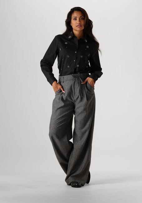 Zwarte SUMMUM Blouses BLOUSE CRISPY POPLIN DIAMANTS - large