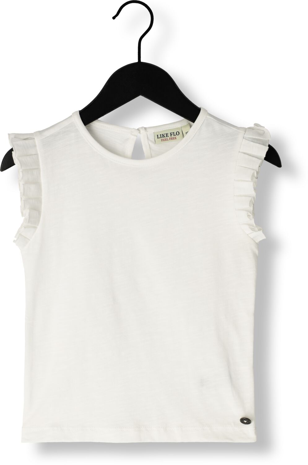 LIKE FLO Meisjes Tops & T-shirts Slub Tee Ruffle Shoulder Gebroken Wit