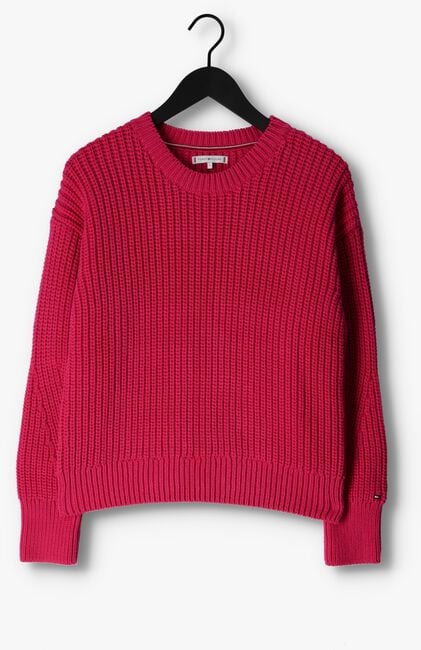 Roze TOMMY HILFIGER Trui ORG COTTON BUTTON C-NK SWEATER - large