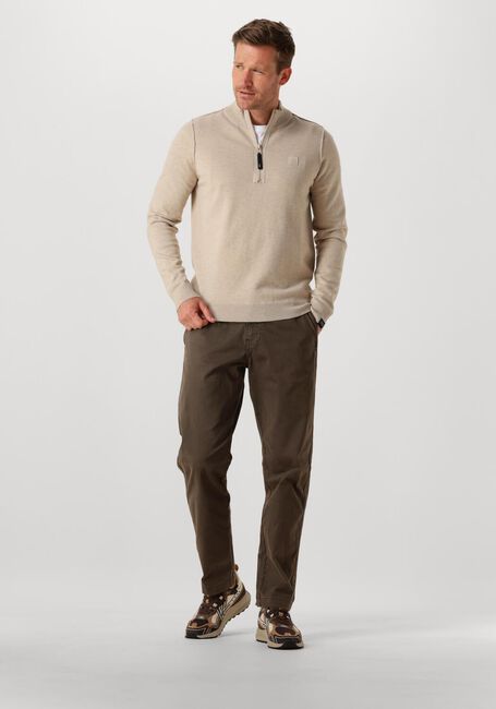 Beige BUTCHER OF BLUE Trui CLIFDEN HALFZIP - large