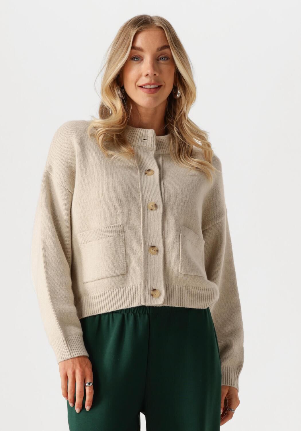 Moss copenhagen Beige Cardigan voor Stijlvol Comfort Beige Dames