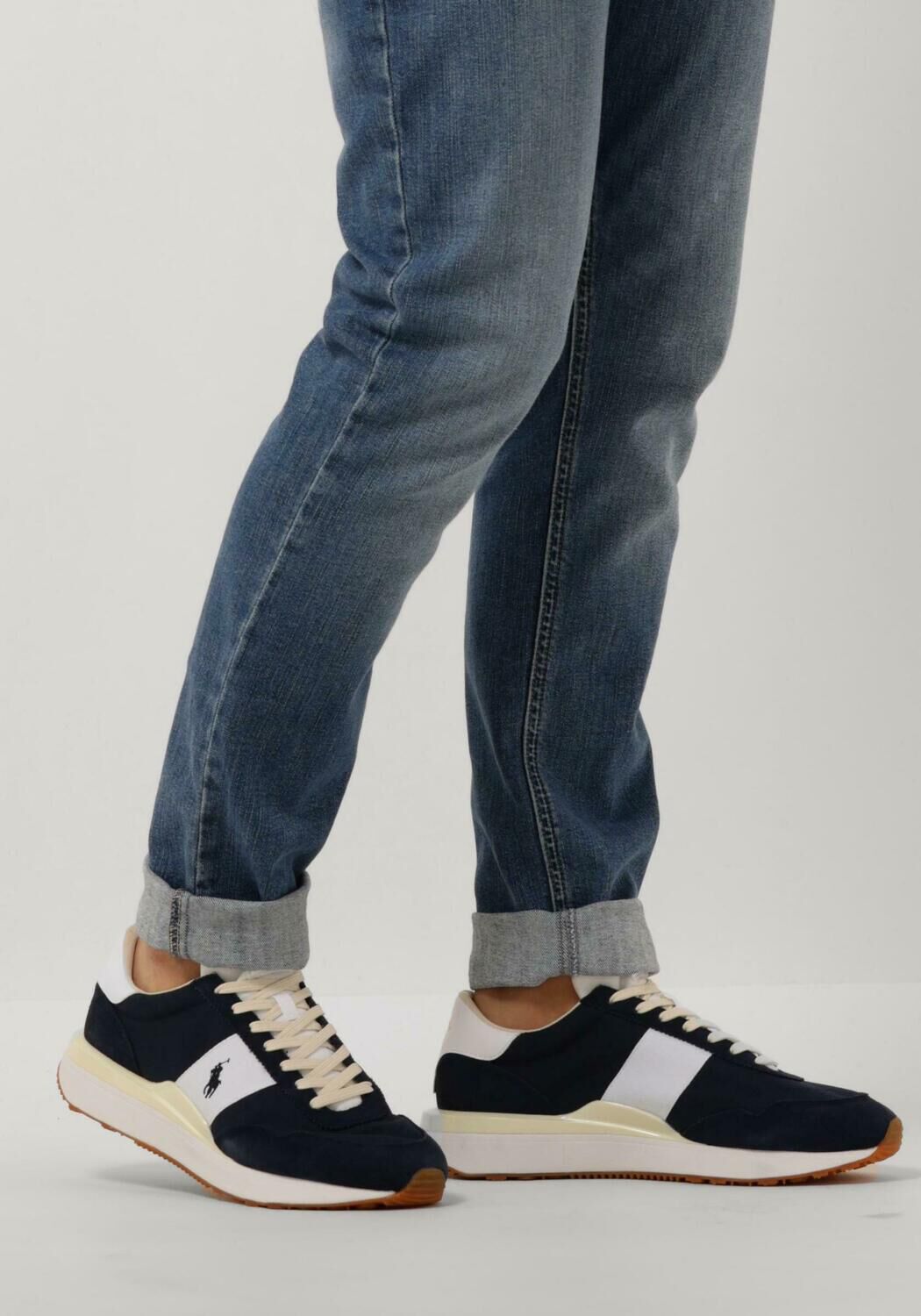 blauwe polo ralph lauren lage sneakers train 89