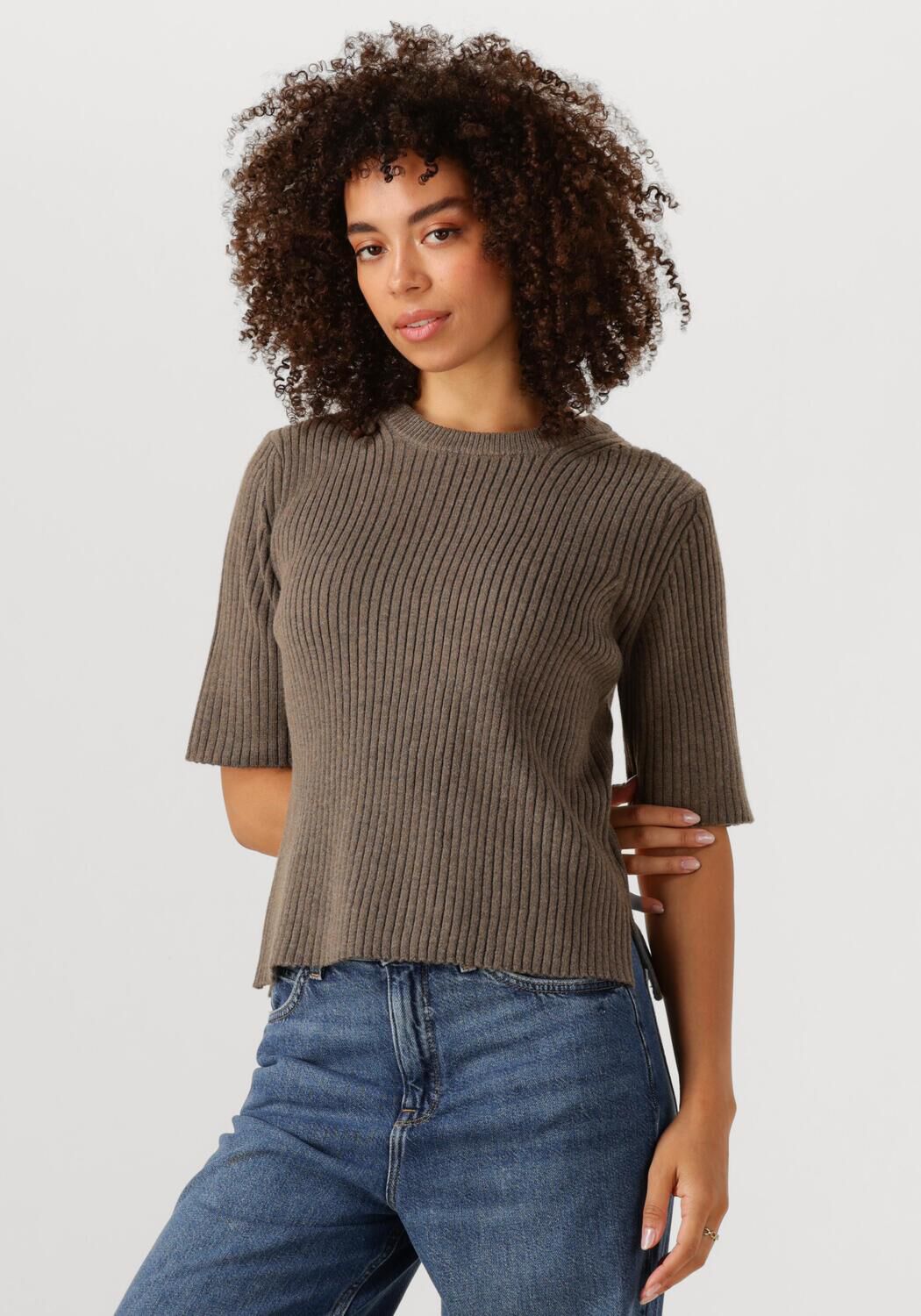 OBJECT Dames Truien & Vesten Objelva 2 4 Re O-neck Knit Bruin