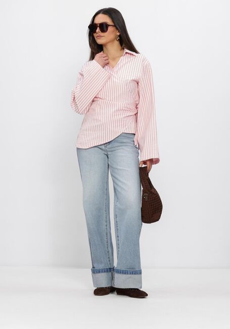 Roze NEO NOIR Blouses TIFUNA STRIPE WRAP SHIR - large