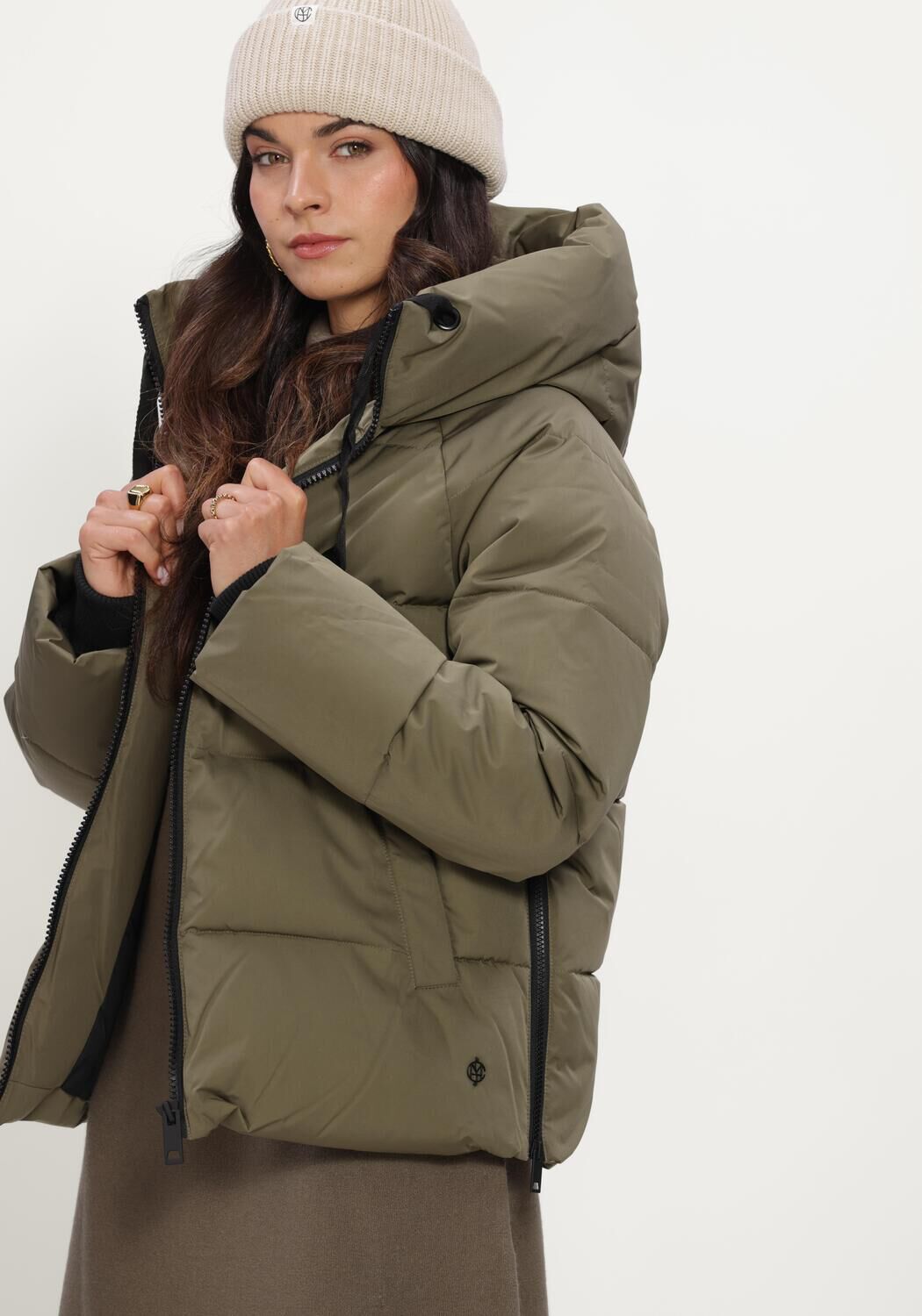 Khaki MSCH COPENHAGEN Gewatteerde jas MSCHPAVINARIA SHORT JACKET - large