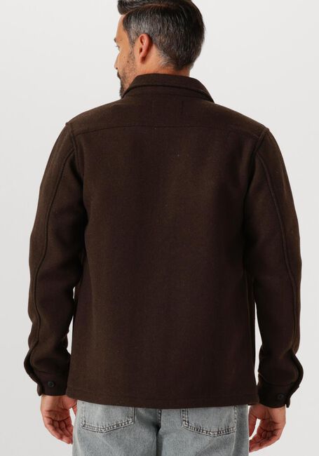 Bruine LES DEUX Overshirt JASON SOLID WOOL OVERSHIRT - large
