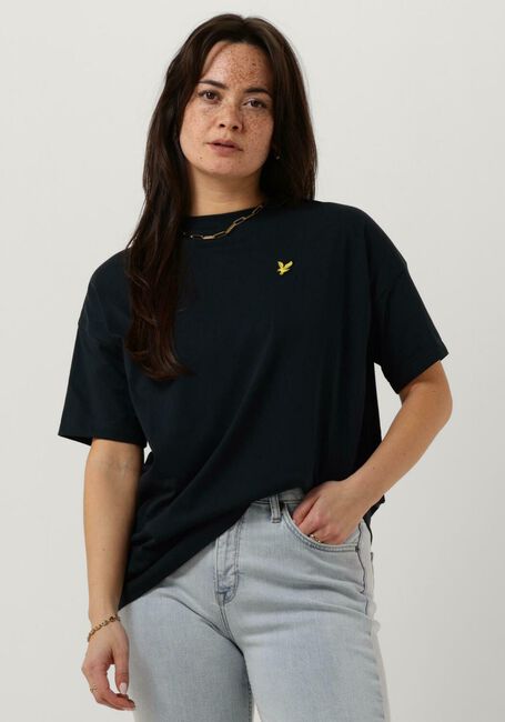 Donkerblauwe LYLE & SCOTT T-shirt OVERSIZED T-SHIRT - large