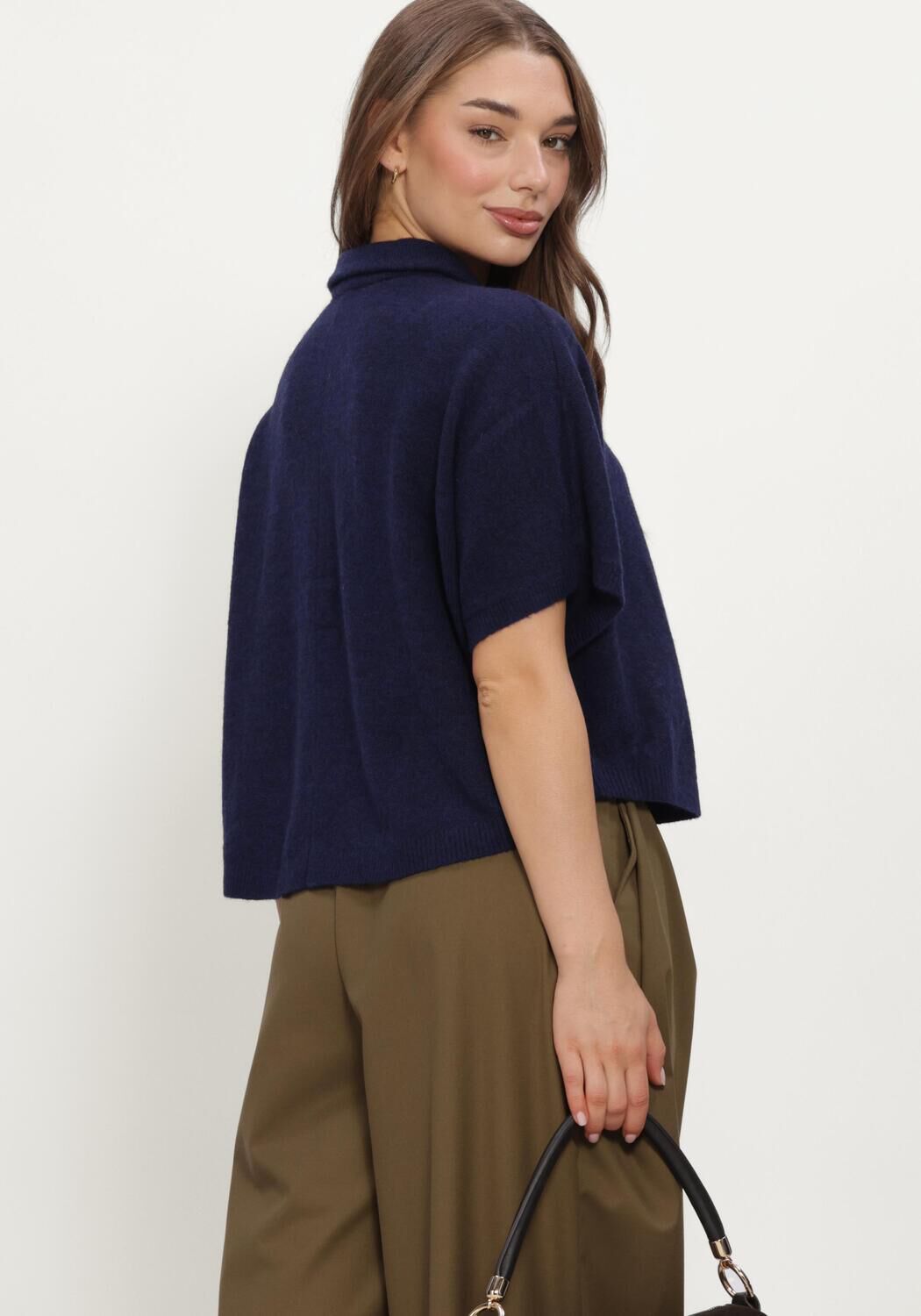 RUBY TUESDAY Dames Truien & Vesten Velya Knitted Coll Top Blauw