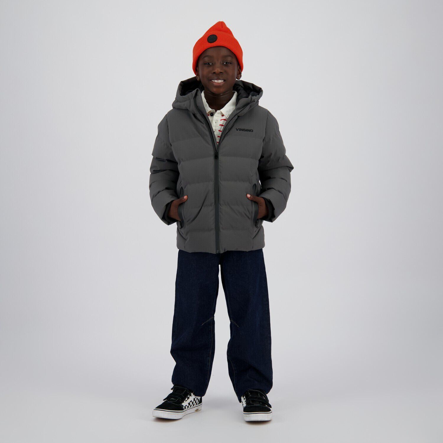 Donkergrijze VINGINO Gewatteerde jas TAKE - large