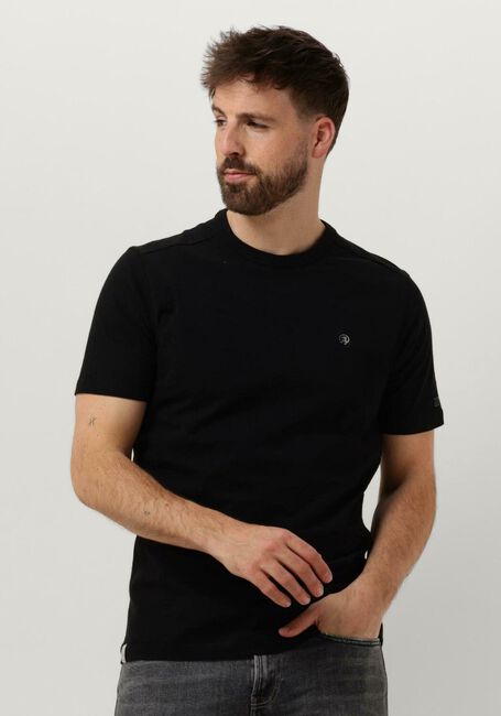 Zwarte CAST IRON T-shirt SHORT SLEEVE R-NECK ORGANIC COTTON SLUB ESSENTIAL - large
