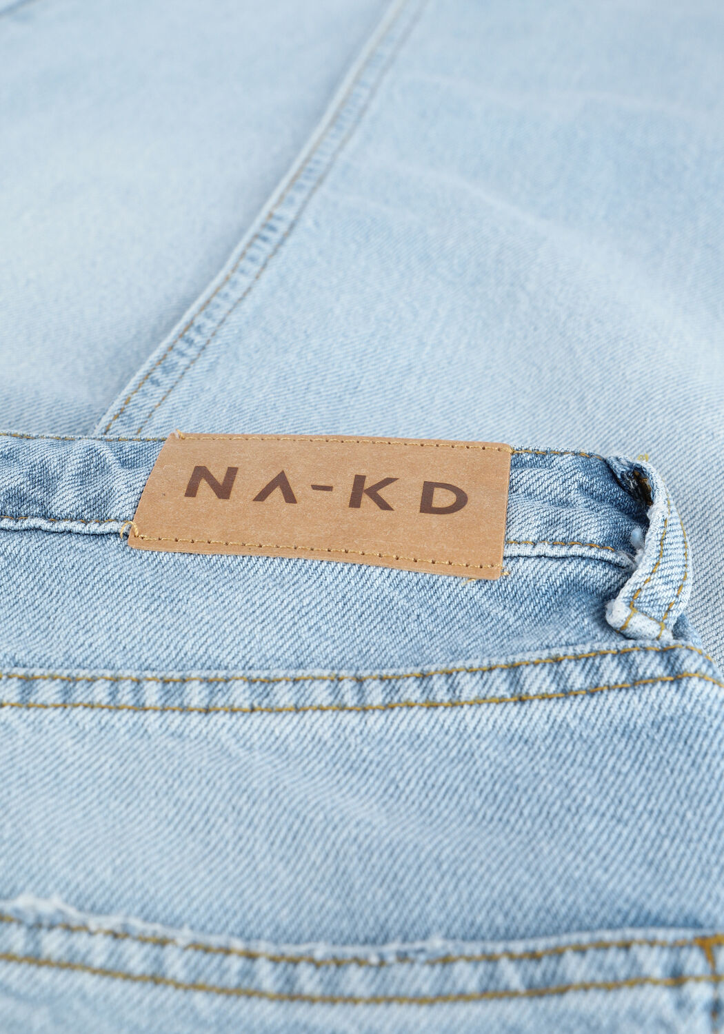 Lichtblauwe NA-KD Straight leg jeans RELAXED FULL LENGTH JEANS - large