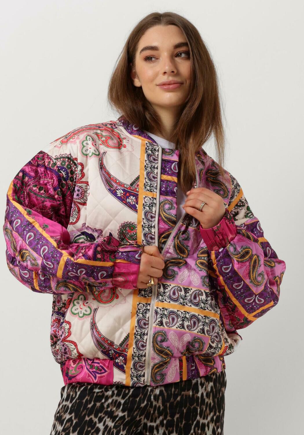 Lollys Laundry Montereyll Bomber Jacket in Roze Multicolor Dames