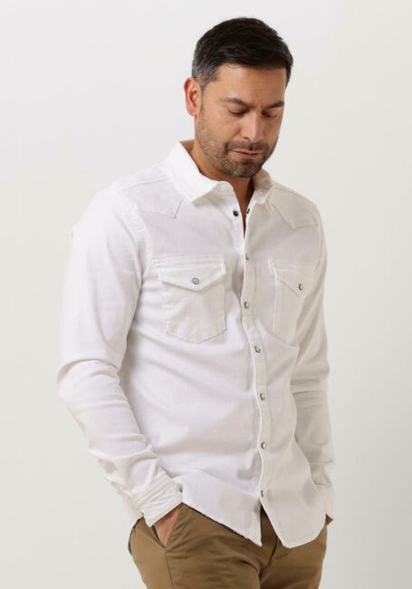 Witte PUREWHITE Overshirt DENIM SHIRT WITH PRESSBUTTONS AND POCKETS ON CHEST - large