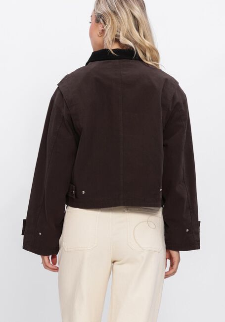 Bruine NEO NOIR Leren jas RIVERA CANVAS BOXY JACKET - large