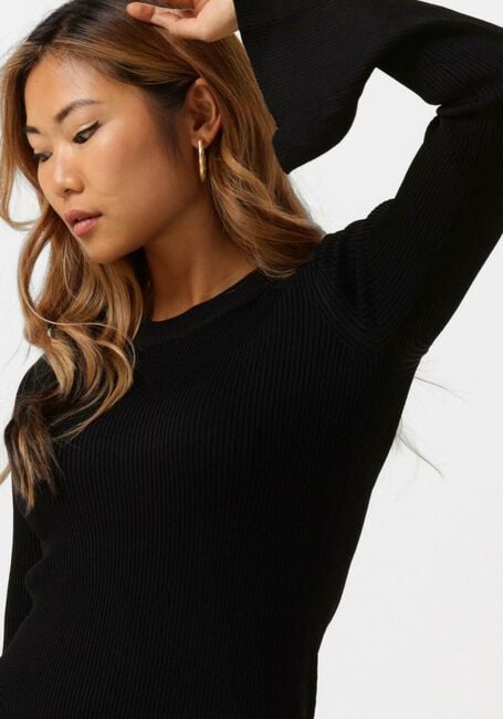 Zwarte NOTES DU NORD Midi jurk ELENA KNITTED DRESS - large