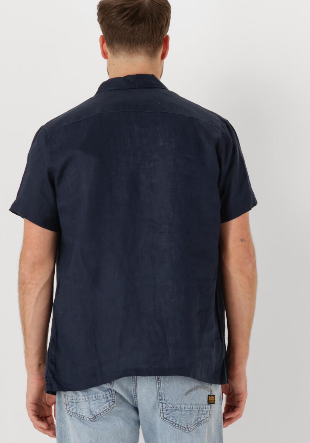 SCOTCH & SODA Heren Overhemden Linen Shirt Donkerblauw