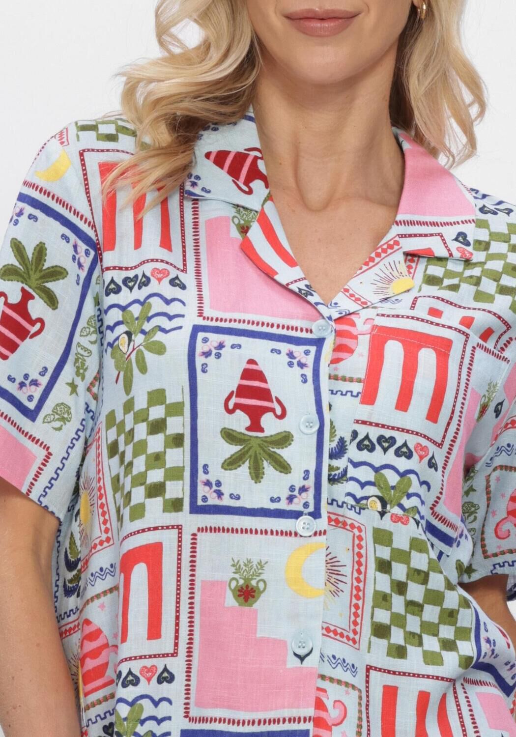 Multi OBJECT Blouses OBJEDIE S/S RE SHIRT - large