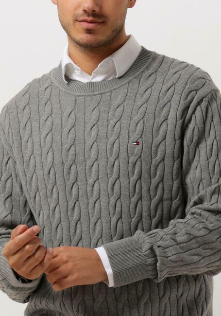 Grijze TOMMY HILFIGER Trui CLASSIC CABLE CREW NECK - large