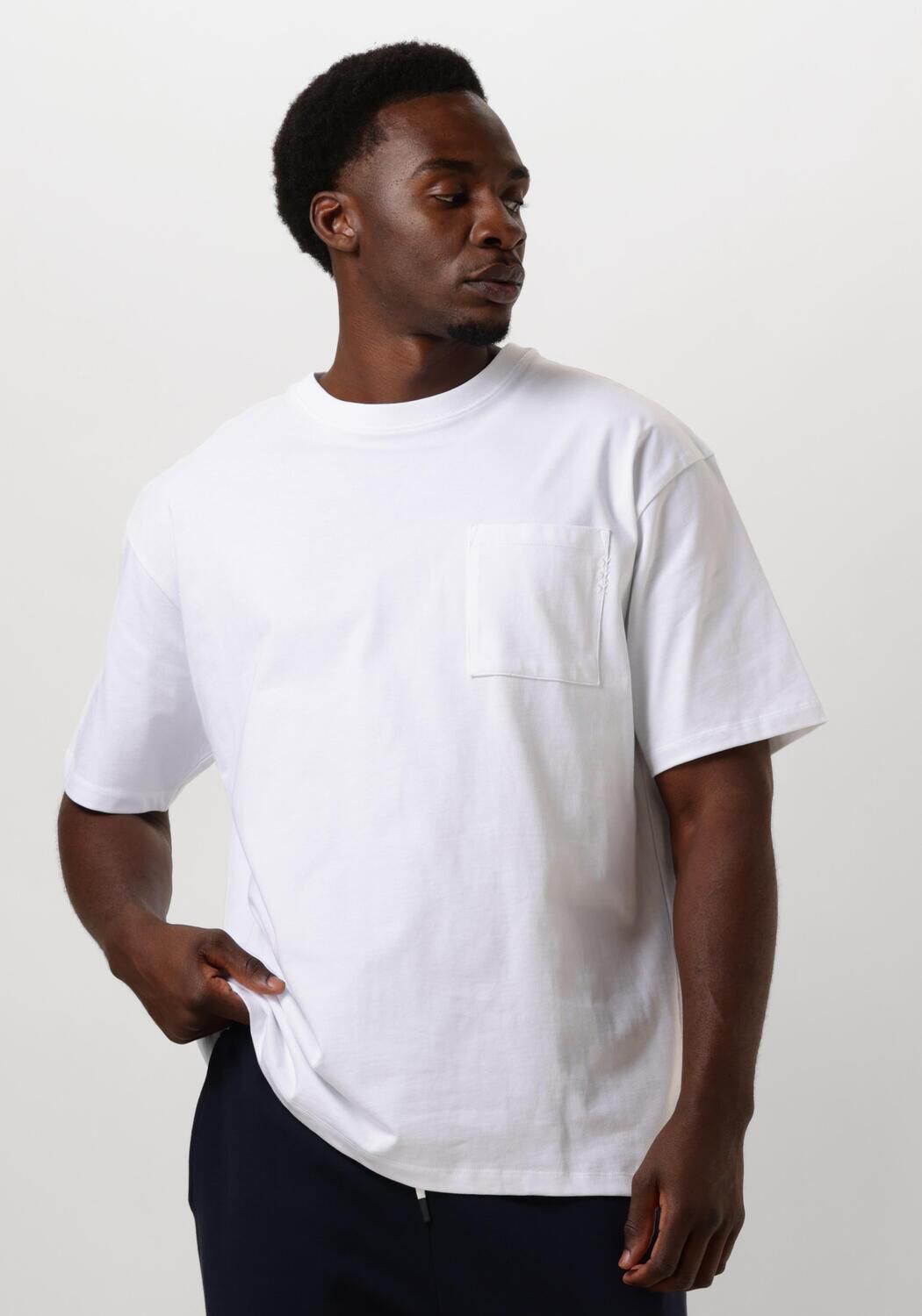 SCOTCH & SODA Heren Polo's & T-shirts 3 Crosses Loose Fit Pocket T-shirt Wit