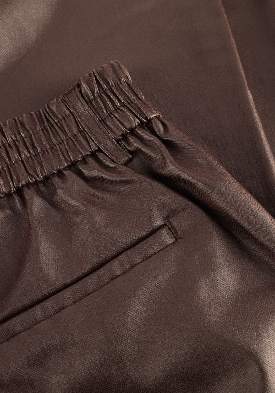 Bruine OBJECT Wijde broek OBJMELBA LISA WIDE COATED PANT - large