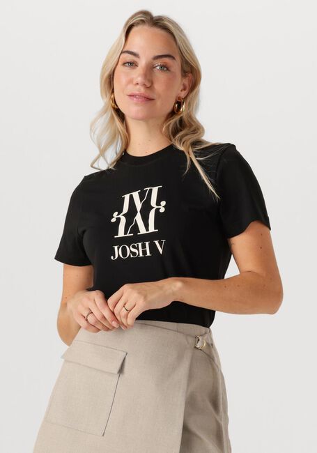 Zwarte JOSH V T-shirt JV DORIE MONOGRAM SLIM FIT T-SHIRT - large