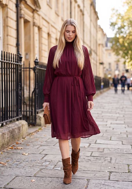 Bordeaux Y.A.S. Maxi jurk YASOLERA LS MIDI DRESS S. - large
