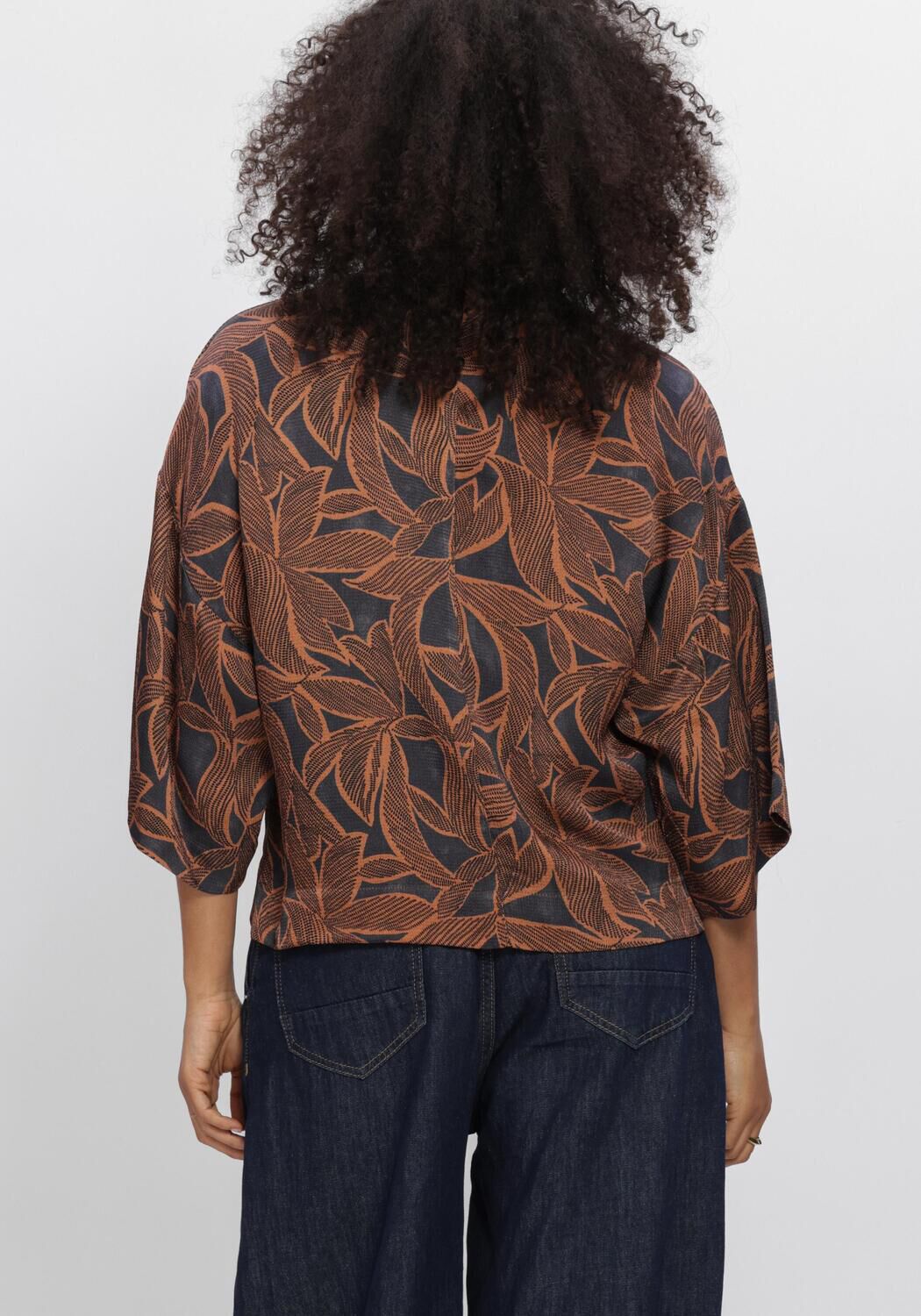 Bruine SUMMUM Blouses TOP ABSTRACT FLOWERS - large