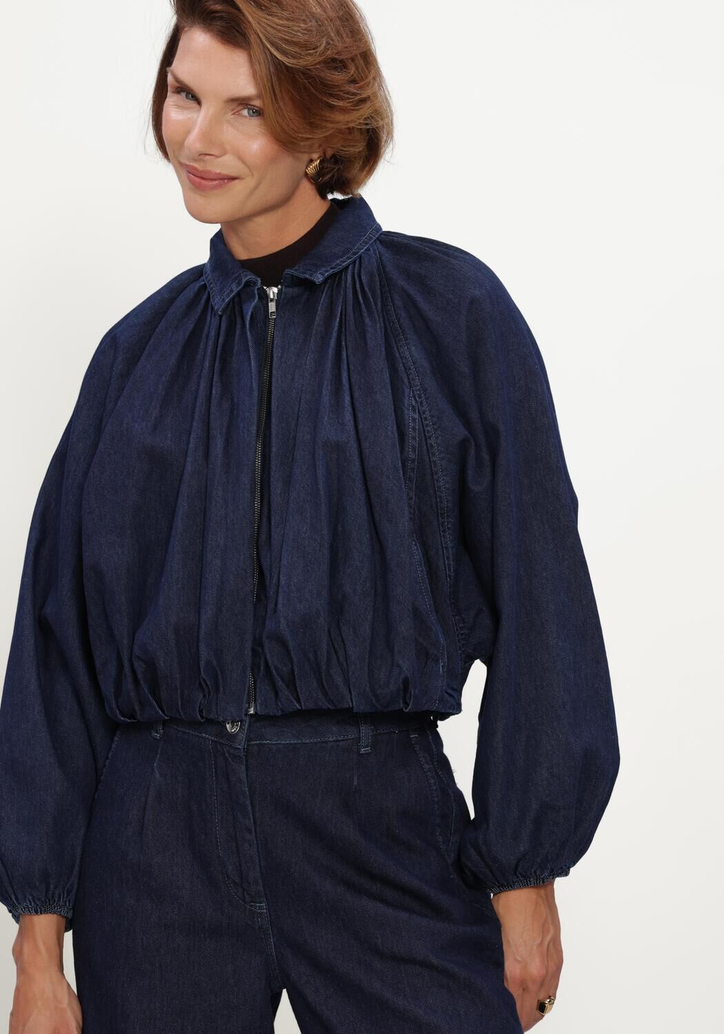 Blauwe DANTE6 Jassen CASSI BALLOONY DENIM JACKET - large