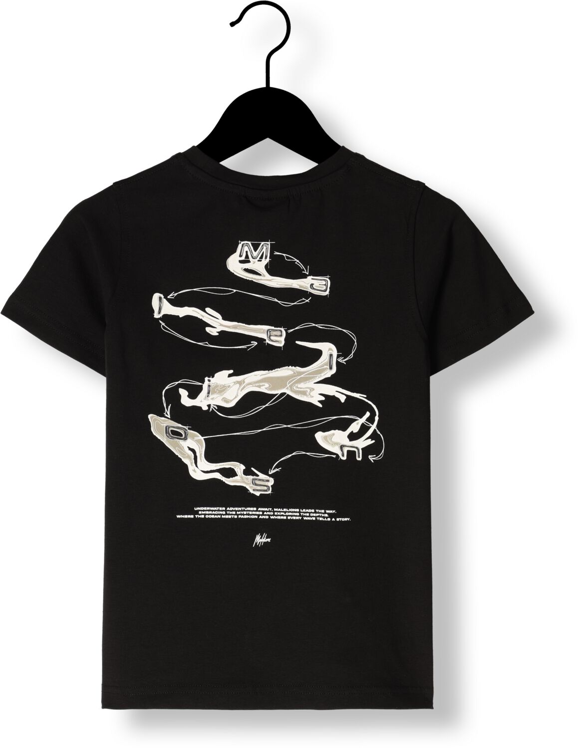 MALELIONS Jongens Polo's & T-shirts Sign T-shirt Zwart