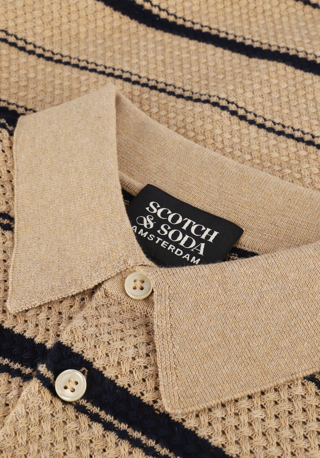 Beige SCOTCH & SODA Polo KNITTED STRIPE POLO - large