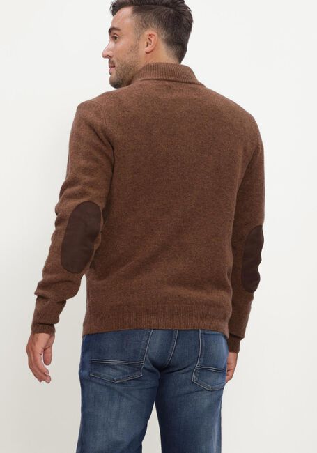 Beige BARBOUR Trui ESSENTIAL PATCH HALF ZIP KNITTED JUMPER - large