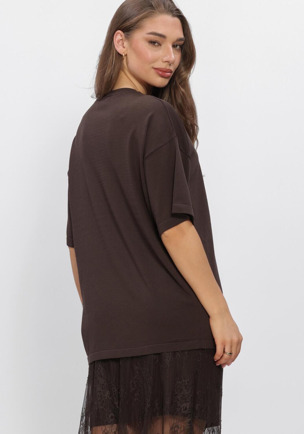 Lichtgrijze MSCH COPENHAGEN T-shirt MSCHTERINE TEE - large