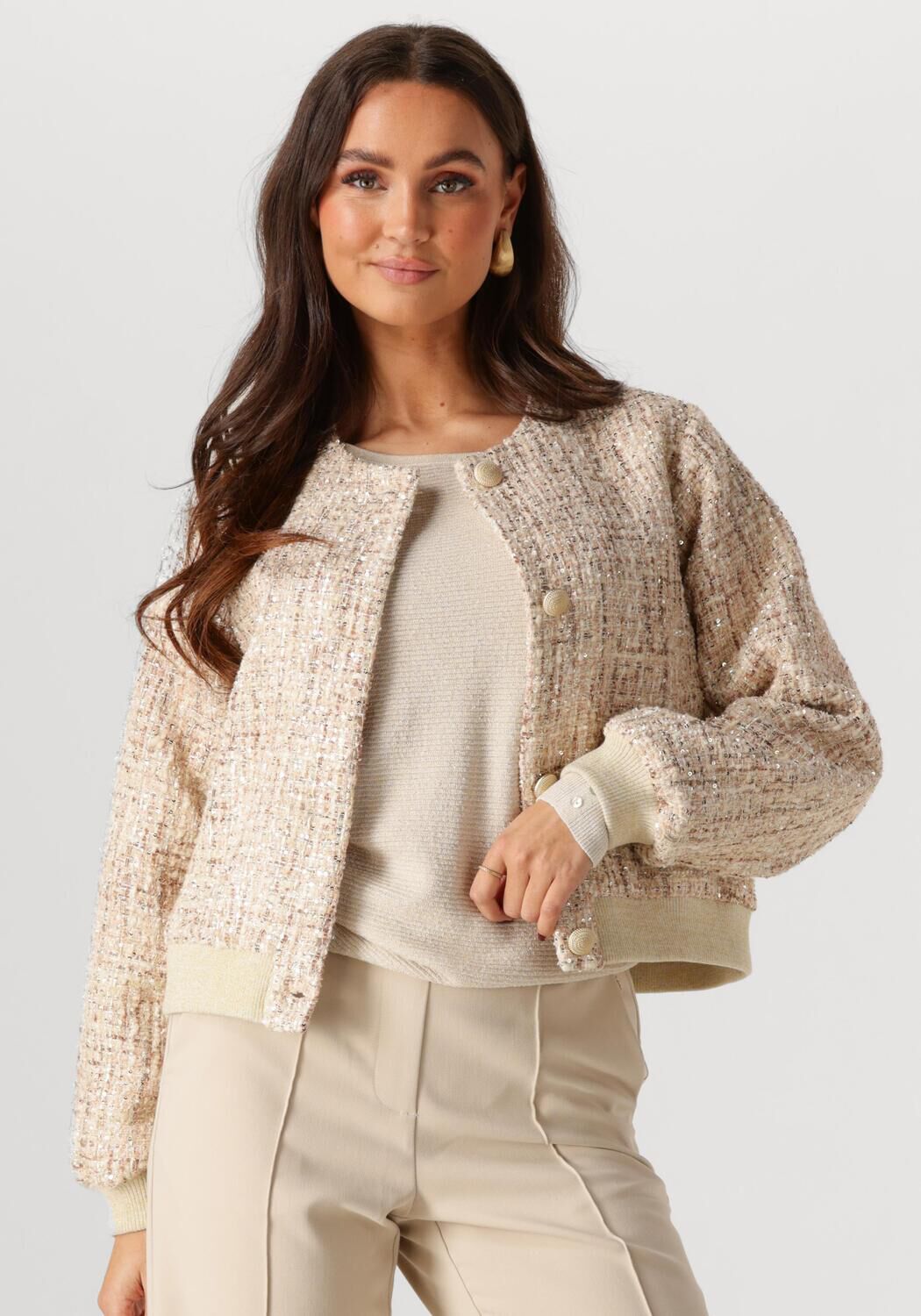 NUKUS Dames Jassen Maureen Jacket Paillet Beige