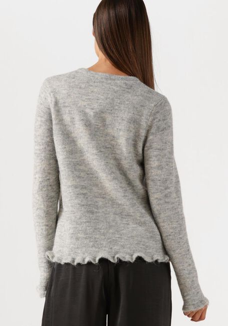 Lichtgrijze SELECTED WOMEN Vest SLFLULU FRILL LS KNIT CARDIGAN - large