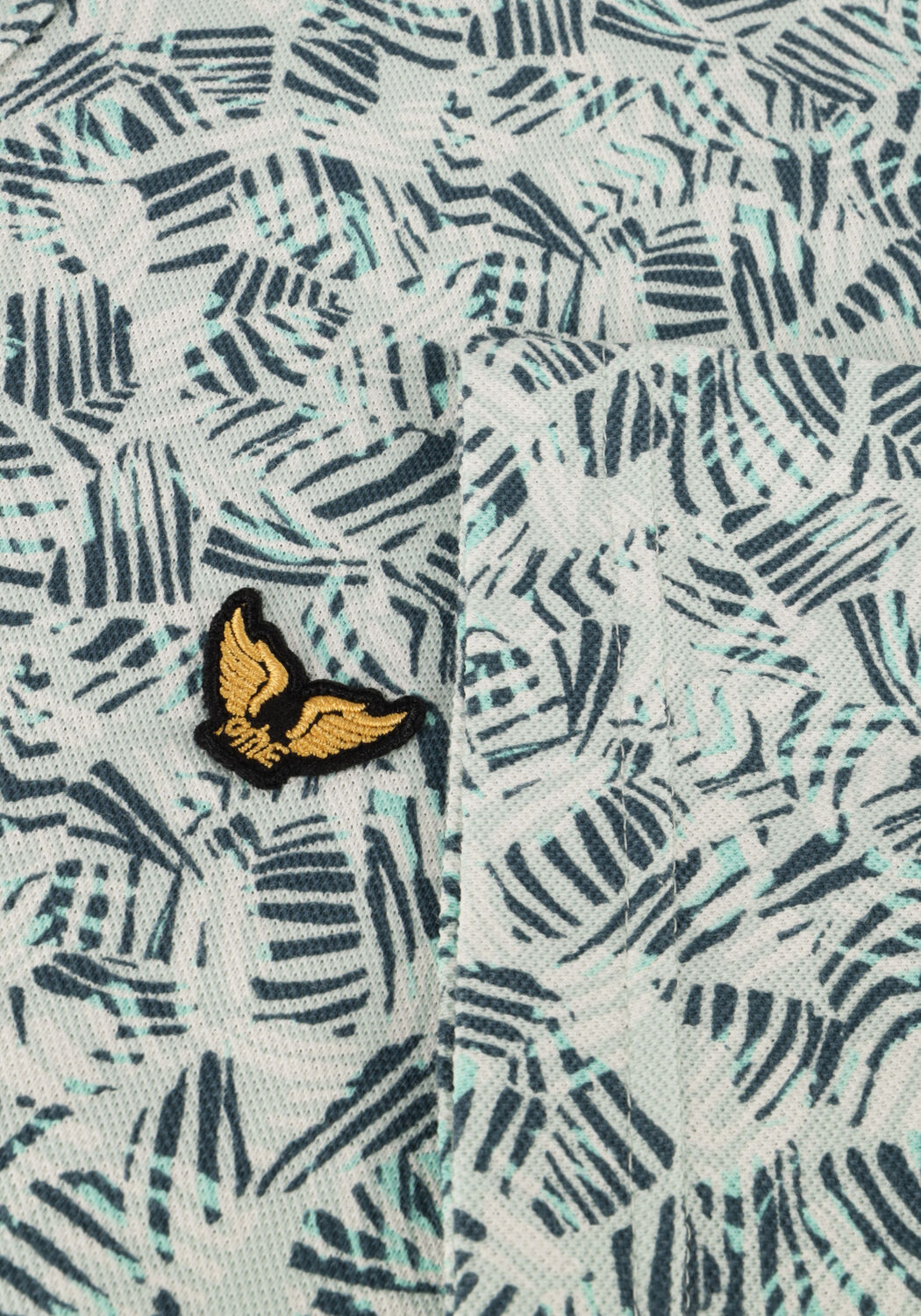 Blauwe PME LEGEND Casual overhemd SHORT SLEEVE SHIRT PRINT ON JERSEY SLUB PIQUE - large