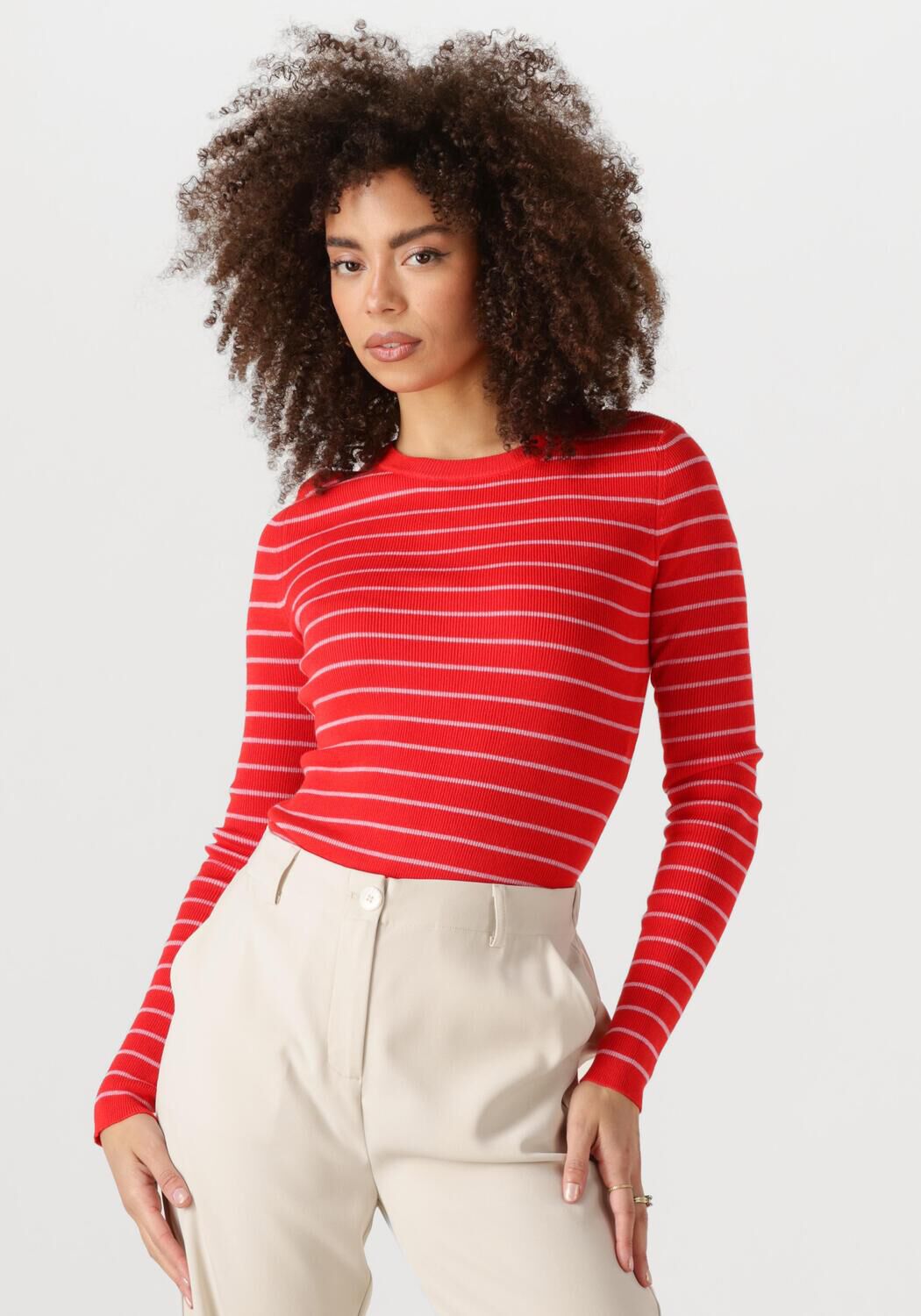 YDENCE Dames Tops & T-shirts Knitted Top Devina Rood