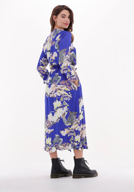 Blauwe LOLLYS LAUNDRY Midi jurk HARPER DRESS - large