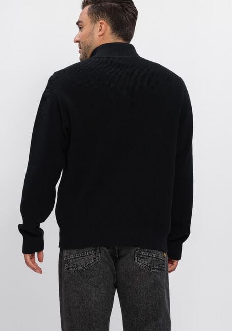 Zwarte CALVIN KLEIN Trui LS EZ COTTON WAFFLE QUARTER ZIP - large