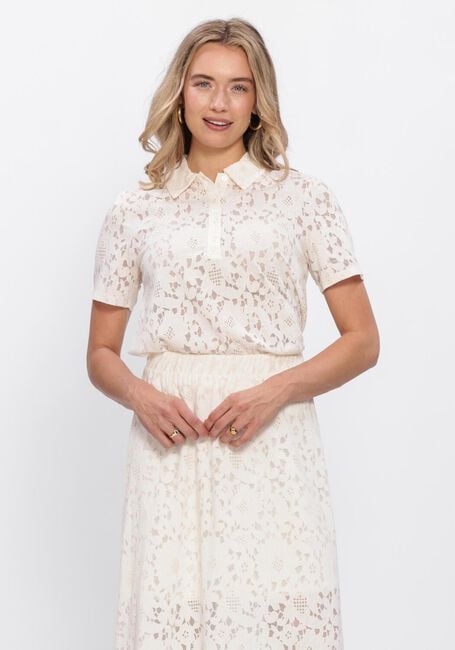 Creme OBJECT Top OBJBIANCA S/S LO POLO TOP - large