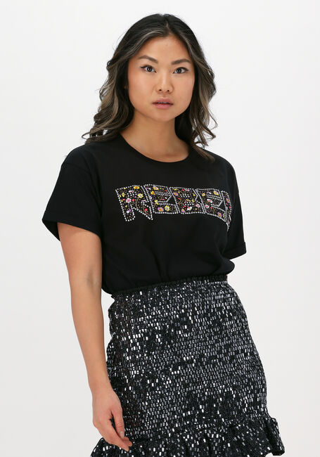 Zwarte COLOURFUL REBEL T-shirt REBEL STUDS BOXY TEE - large