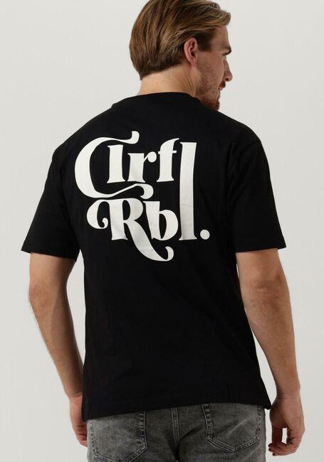 Zwarte COLOURFUL REBEL T-shirt CLRFL RBL BACK PRINT BASIC TEE - large