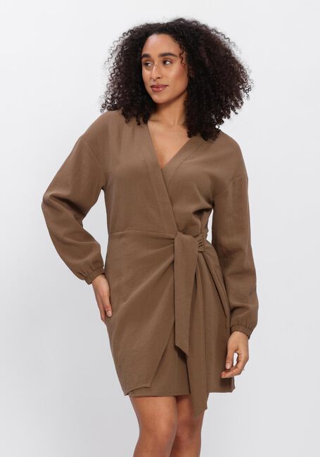 Bruine ANOTHER LABEL Jurken ALJEANA DRESS L/S - large