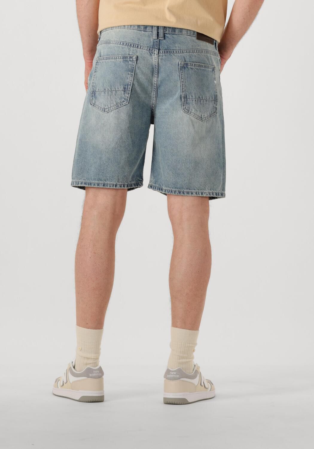 PURE PATH Heren Jeans The Owen Regular Fit Denim Shorts Blauw