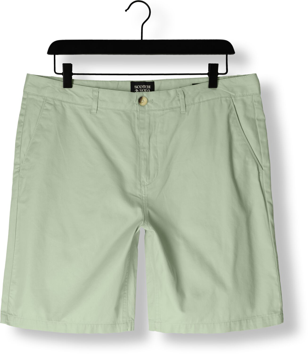 SCOTCH & SODA Heren Broeken Stuart Garment-dyed Cotton-blend Twill Short Groen