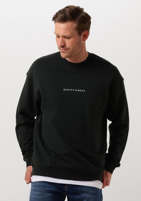 Donkergroene SCOTCH & SODA Sweater LOGO FRONT CHEST SWEATSHIRT - large