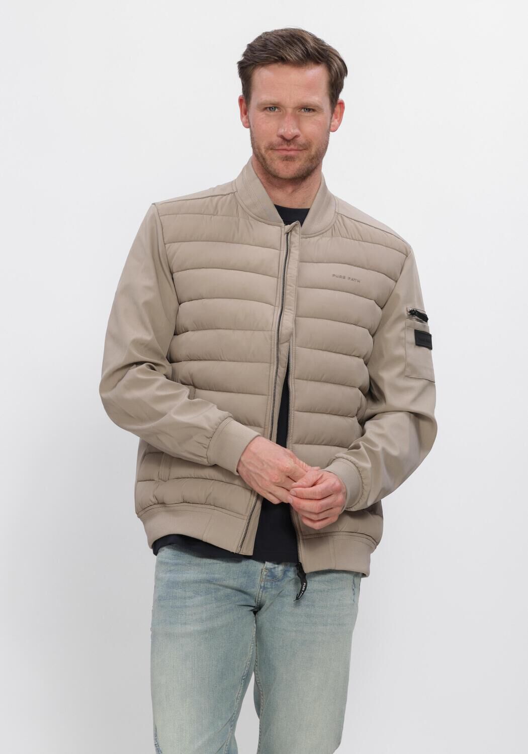 Beige PURE PATH Jack SOFTSHELL PADDED JACKET - large