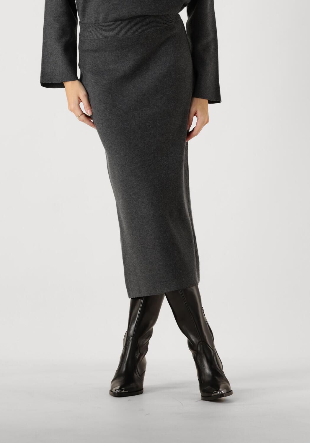 OBJECT Dames Rokken Objreynard Hw Knit Skirt Donkergrijs